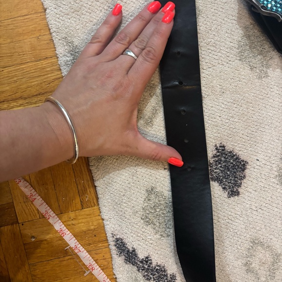 Vintage y2k early 2000s blue diamond metal clasp cowboy belt - Picture 6 of 7